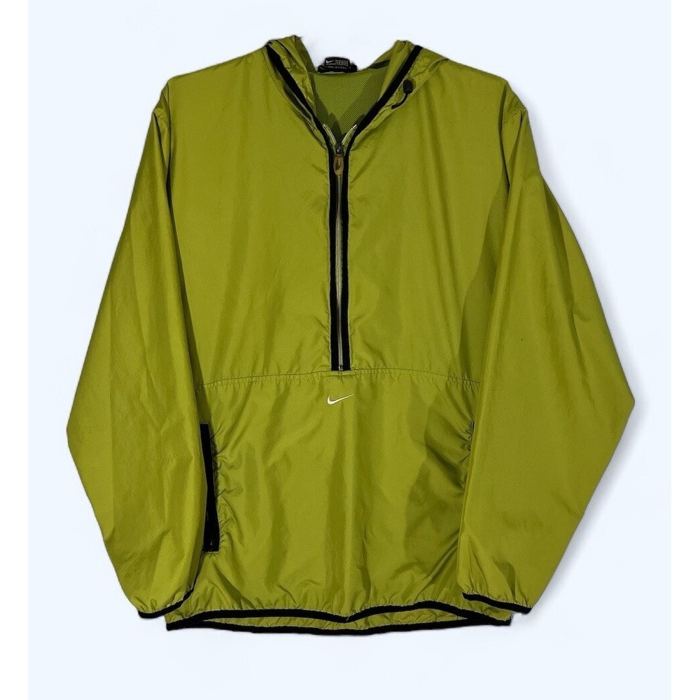 Vintage Nike Air Green Anorak Windbreaker Jacket Center Swoosh Y2K MENS MEDIUM